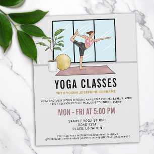 Yoga-Kurse Tänzerpose Yoga-Lehrer Unterricht Flyer