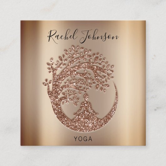 Yoga-Kursleiter Holistische Qr-Rose Quadratische Visitenkarte (Vorderseite)