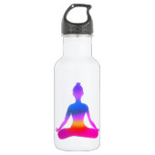 Yoga Lady Silhouette Flasche Edelstahlflasche (Vorderseite)