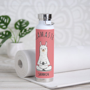 Yoga Lama - Llamaste Pun Monogramm Name Trinkflasche