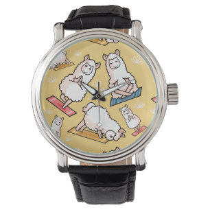 Yoga-Lama-Verrücktheit Armbanduhr