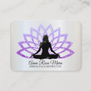 *~* Yoga Lavender Lotus Woman Healing Energy Visitenkarte