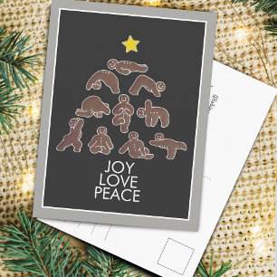 Yoga Lebkuchen Freude Liebe Frieden Feiertagspostk Feiertagspostkarte