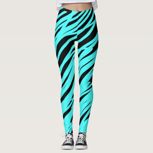 Yoga-Leggings in Schwarz und Blau Leggings (Vorderseite)