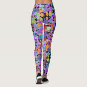 Yoga-Leggings mit schwarzer Violette und Wasserfar Leggings (Rückseite)