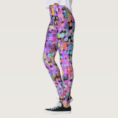 Yoga-Leggings mit schwarzer Violette und Wasserfar Leggings (Links)