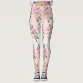 Yoga Leggings Rosen und Glitzer (Vorderseite)