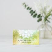 Yoga-Lehrer-Aquarell-LotusblumenMandala Visitenkarte (Stehend Vorderseite)