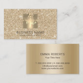 Yoga-Lehrer-Baum-Logo-Imitat-moderner GoldGlitzer Visitenkarte (Vorne/Hinten)