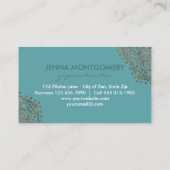 Yoga-Lehrer Boho | eleganter aquamariner Visitenkarte (Rückseite)