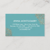 Yoga-Lehrer Boho | Gänseblümchen-GoldMandalas auf Visitenkarte (Rückseite)