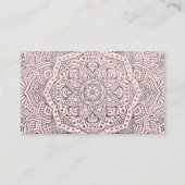 Yoga-Lehrer Boho | rosa silberne Mandala elegant Visitenkarte (Vorderseite)