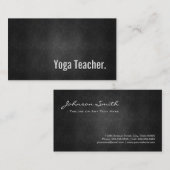 Yoga-Lehrer Cool Black Metal-Einfachheit Visitenkarte (Vorne/Hinten)