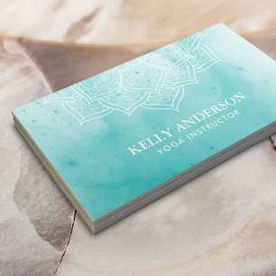 Yoga-Lehrer-elegante Aquarell-Lotus-Mandala Visitenkarte