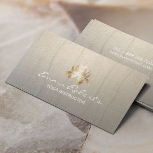 Yoga-Lehrer-eleganter Goldlotos Vintag Visitenkarte