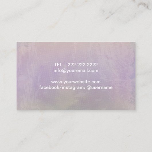 Yoga-Lehrer-elegantes Lotus-Aquarell Visitenkarte (Rückseite)