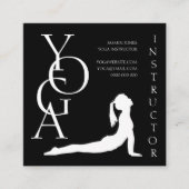 Yoga-Lehrer für moderne Schwarz-weiße geometrische Quadratische Visitenkarte (Vorderseite)