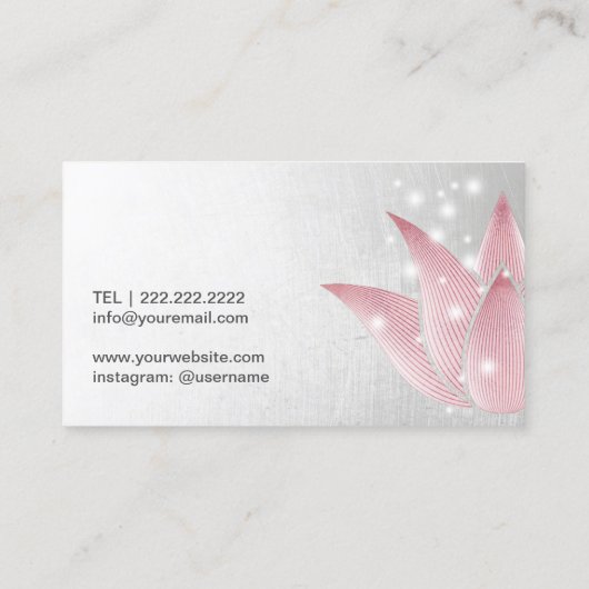 Yoga-Lehrer-glühender Lotos-heilender Visitenkarte (Rückseite)