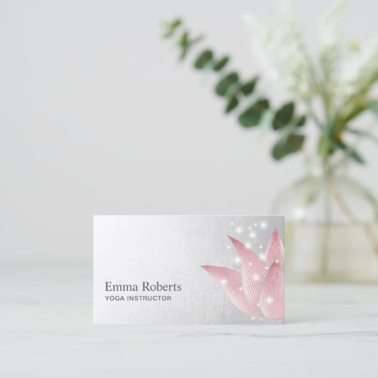 Yoga-Lehrer-glühender Lotos-heilender Visitenkarte (Stehend Vorderseite)