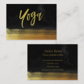 *~* Yoga Lehrer Gold & Black Modern Visitenkarte (Vorne/Hinten)