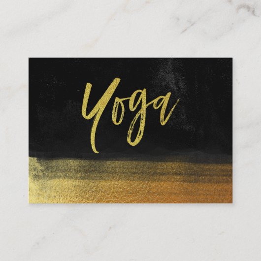 *~* Yoga Lehrer Gold & Black Modern Visitenkarte (Vorderseite)