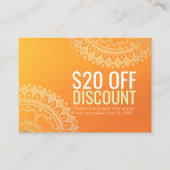 Yoga Lehrer Gold Mandala Rabatt Gutschein (Vorderseite)