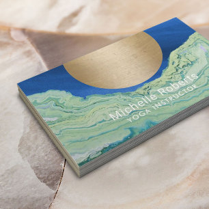 Yoga-Lehrer-Goldkreis-Türkis u. Blau Visitenkarte