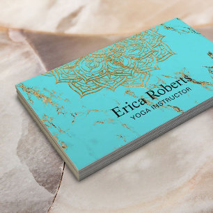 Yoga-Lehrer-GoldLotus-Mandala-Türkis Visitenkarte