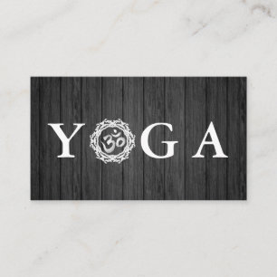 Yoga-Lehrer im Vintage-Stil Holzig Visitenkarte
