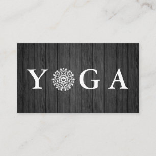 Yoga-Lehrer im Vintage-Stil Holzig Visitenkarte
