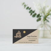 Yoga Lehrer Impressionismus bemalt Autumn Brown Visitenkarte (Stehend Vorderseite)