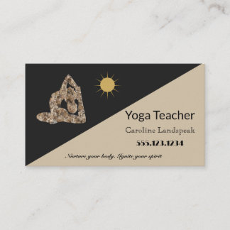 Yoga Lehrer Impressionismus bemalt Autumn Brown Visitenkarte