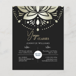 Yoga-Lehrer-Kurse Gold Lotus Mandala Schwarz Flyer