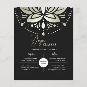Yoga-Lehrer-Kurse Gold Lotus Mandala Schwarz Flyer
