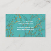 Yoga-Lehrer-Leben-Trainer-Goldbaum-Türkis Visitenkarte (Rückseite)