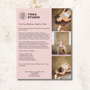 Yoga-Lehrer Lehrer Promotional Pink Geschäft Flyer