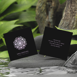 Yoga-Lehrer lila holografisches Mandala Quadratische Visitenkarte