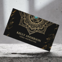 Yoga-Lehrer-Lotos-Blumemandala-Schwarzes u. Gold