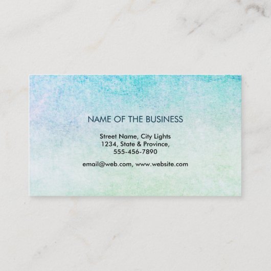 Yoga-Lehrer-Lotos-BlumeWatercolor aquamarin Visitenkarte (Rückseite)