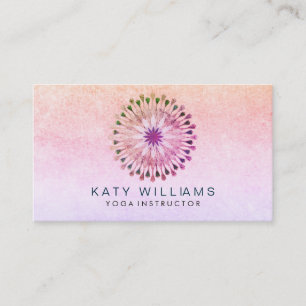 Yoga-Lehrer-Lotos-BlumeWatercolorrosa Visitenkarte