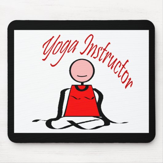 Yoga-Lehrer---Lotos-Positions-Strichmännchen Mousepad (Vorne)
