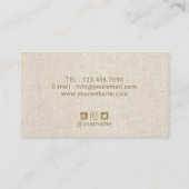 Yoga-Lehrer-Lotus-Goldanschlag-elegantes Leinen Visitenkarte (Rückseite)