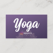 Yoga Lehrer Mandala Lila Visitenkarte (Rückseite)