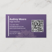 Yoga Lehrer Mandala Lila Visitenkarte (Vorderseite)