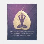 Yoga Lehrer Meditation Pose Bodhi Leaf Cut Quotes Fleecedecke (Vorderseite)