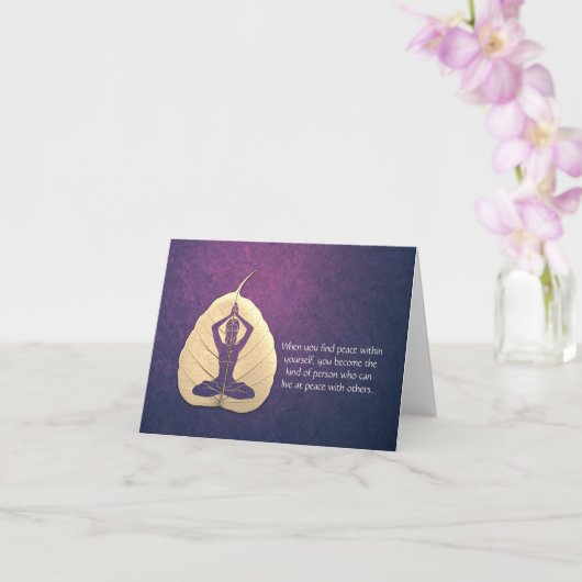 Yoga Lehrer Meditation Pose Bodhi Leaf Cut Quotes Karte (Orchidee)