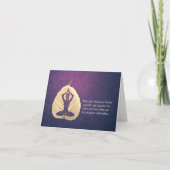 Yoga Lehrer Meditation Pose Bodhi Leaf Cut Quotes Karte (Vorderseite)