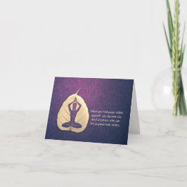 Yoga Lehrer Meditation Pose Bodhi Leaf Cut Quotes Karte