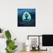 Yoga Lehrer Meditation Pose Bodhi Leaf Cut Quotes Poster (Heimbüro)