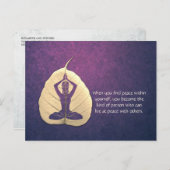 Yoga Lehrer Meditation Pose Bodhi Leaf Cut Quotes Postkarte (Vorne/Hinten)
